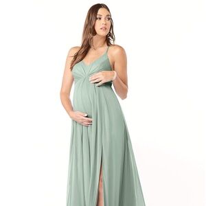 Azazie Annabelle Maternity or Postpartum Dress in Agave
